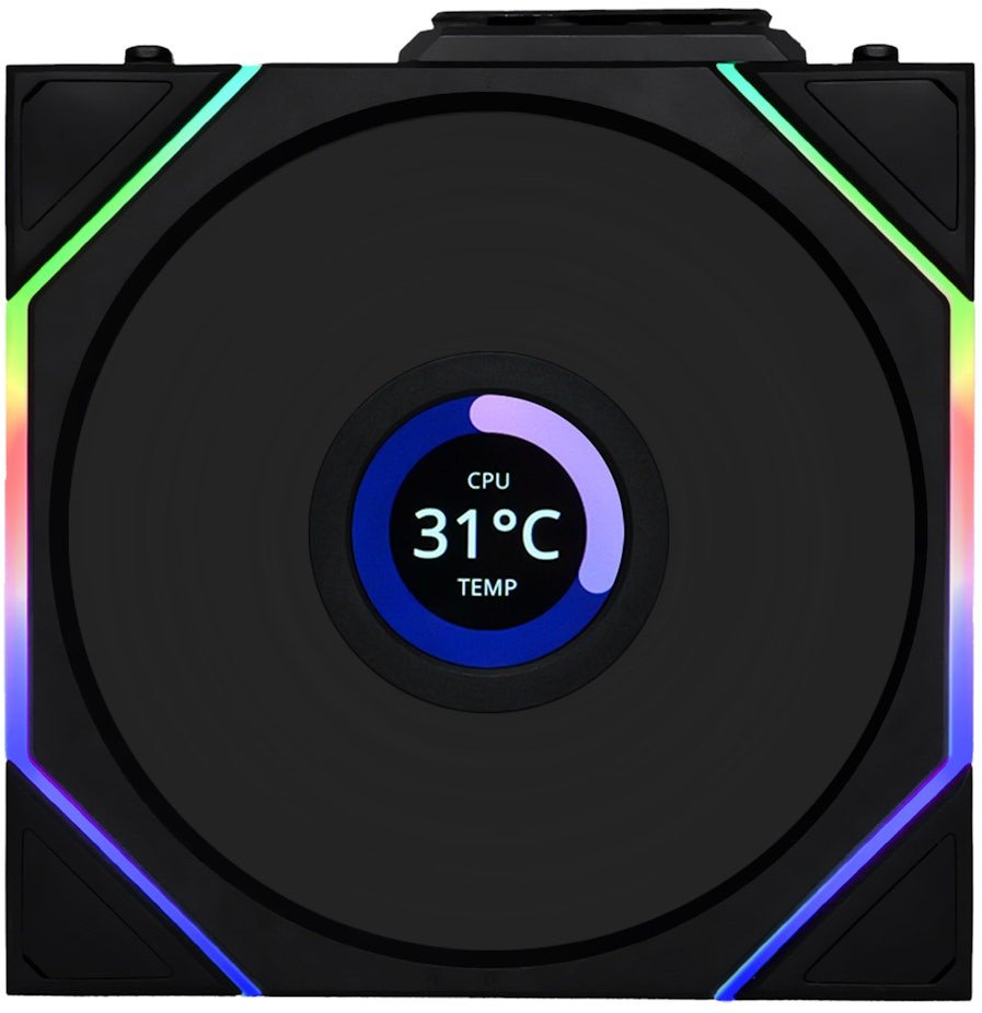 Wentylator Lian Li UNI FAN TL Wireless LCD 140 Reverse Blade czarny (14RTLLCD1W1B)