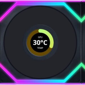 Wentylator Lian Li UNI FAN SL Wireless LCD 120 Reverse Blade 3-pack czarny (12RSLLCD1W3B)