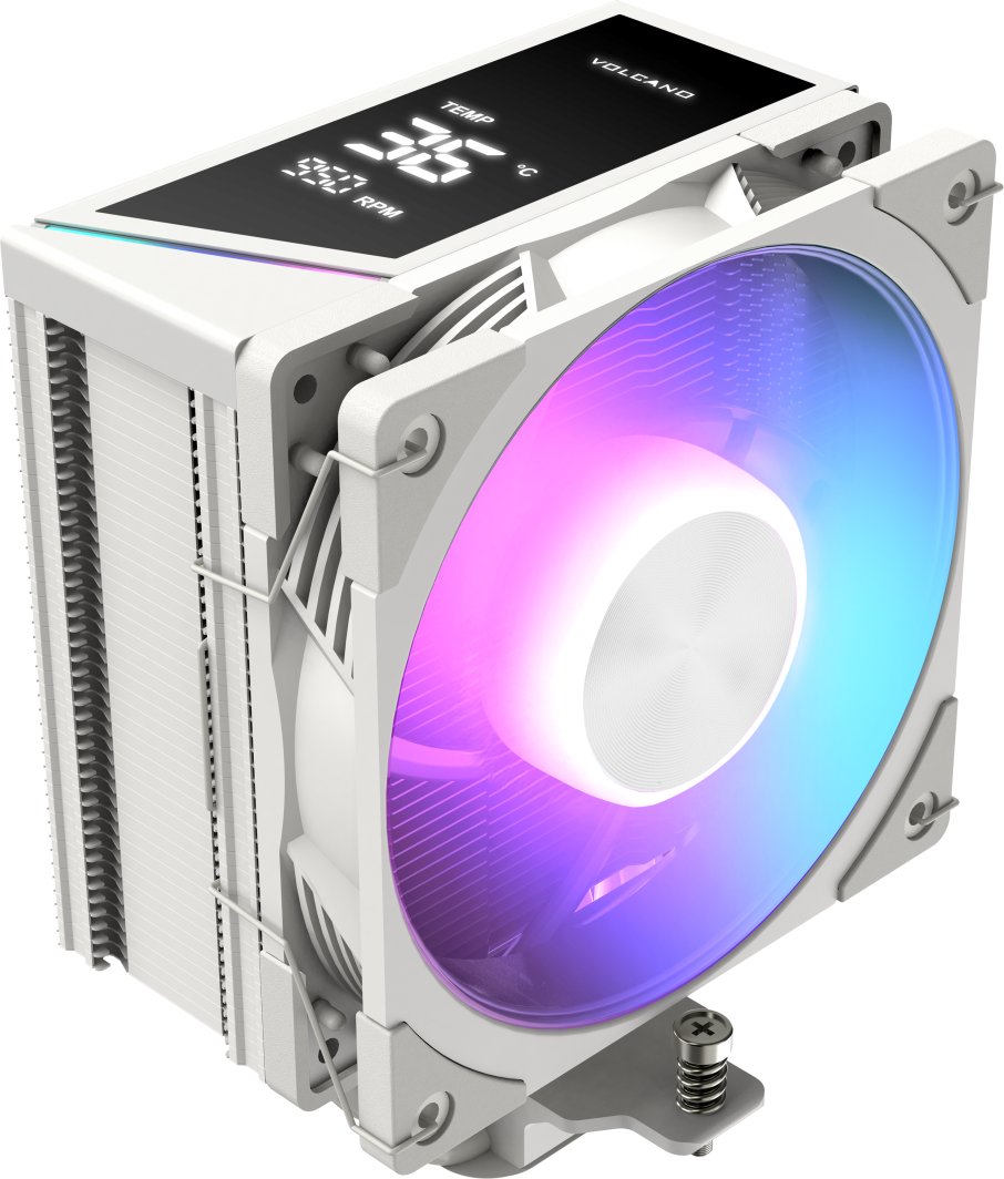 Chłodzenie CPU Modecom Volcano 0C T202 LCD ARGB 120 białe (MC-C-T202-AFL-W)
