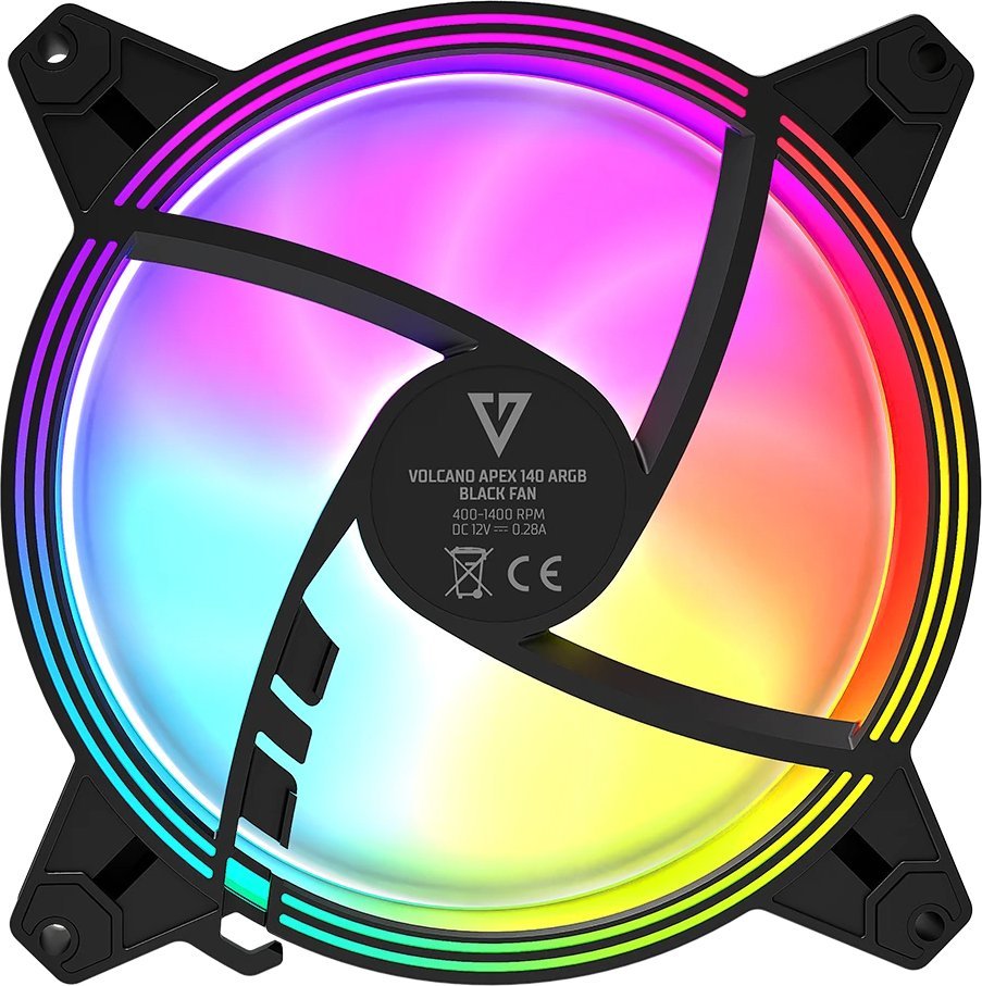 Wentylator Modecom Volcano Apex 140 ARGB Standard Czarny (FAN-APEX-140S-ARGB-100)