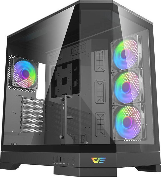 Obudowa Darkflash DQX90 czarna ARGB + 4 wentylatory