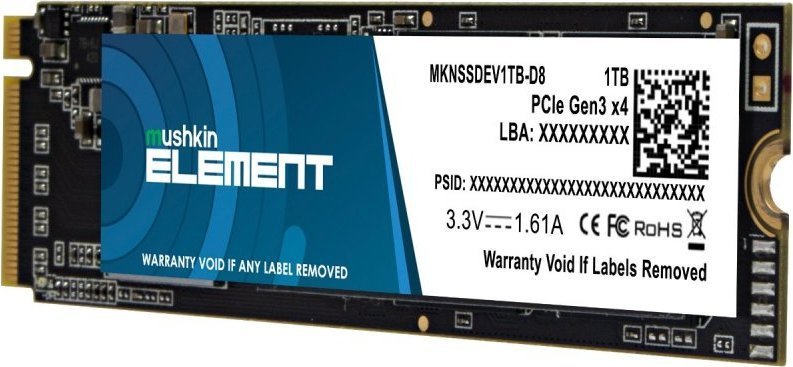 Dysk SSD Mushkin Element 1TB M.2 2280 PCI-E x4 Gen3 NVMe (MKNSSDEV1TB-D8)