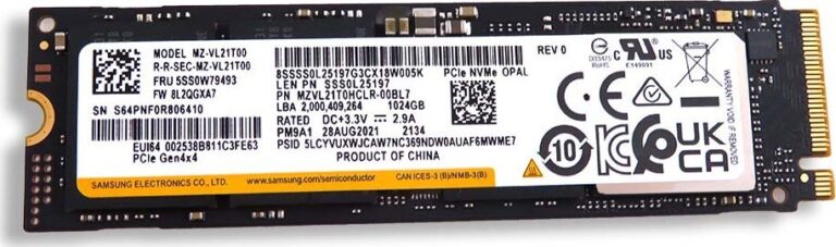 Dysk SSD Lenovo 1TB M.2 2280 PCI-E x4 Gen4 NVMe (SSD M.2 2280 PCIe NVMe 1TB)
