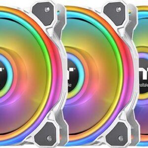 Wentylator Thermaltake Riing Quad 12 RGB TT Premium Edition 3-pack + HUB Białe (CL-F100-PL12SW-A)