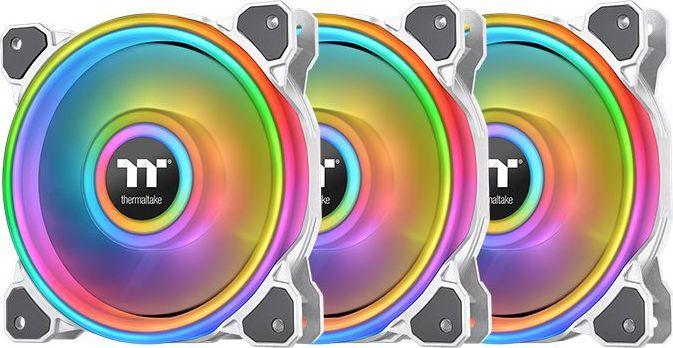 Wentylator Thermaltake Riing Quad 12 RGB TT Premium Edition 3-pack + HUB Białe (CL-F100-PL12SW-A)