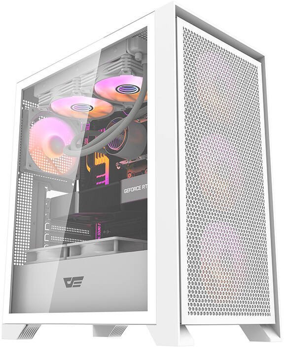 Obudowa Darkflash DRX70 Mesh RGB biała + 4 wentylatory