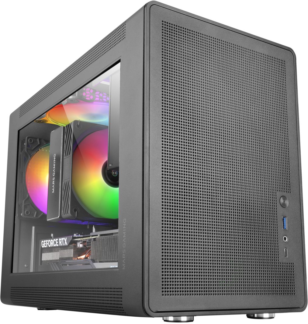 Obudowa Mars Gaming Mars Gaming MCXPS mATX Ultra-Compact Gaming PC Case with MESH & Glass Panel