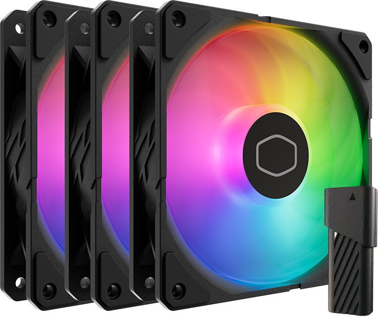 Wentylator Cooler Master SickleFlow Edge 120 ARGB Czarny 3-pack + Hub (MFX-B2DN-253P2-R2)