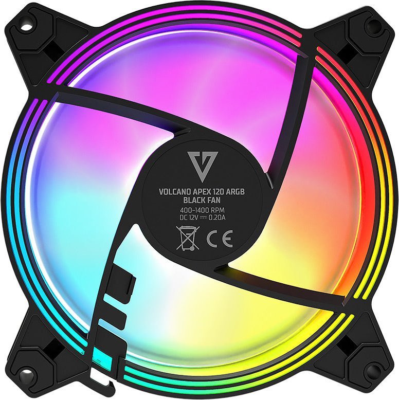 Wentylator Modecom Volcano Apex 120 ARGB Standard Czarny (FAN-APEX-120S-ARGB-100)