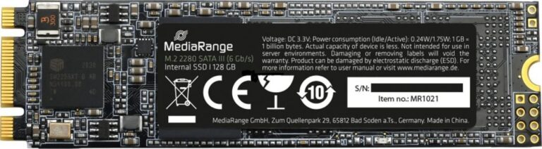 Dysk SSD MediaRange 128GB M.2 2280 SATA III (MR1021)