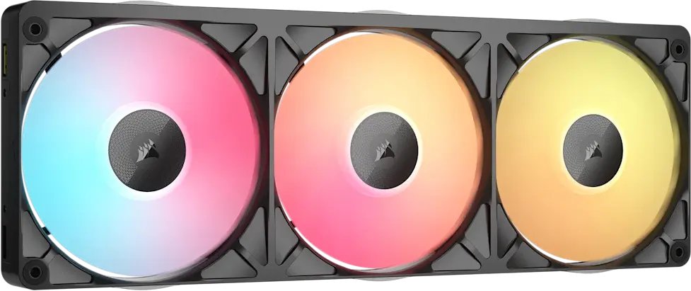 Wentylator Corsair ICUE LINK RX360 II Unified Frame RGB PWM PC Fans Starter Kit Obudowa komputera Chłodnica powietrza 12 cm Czarny 1 szt. (CO-9051059-WW)