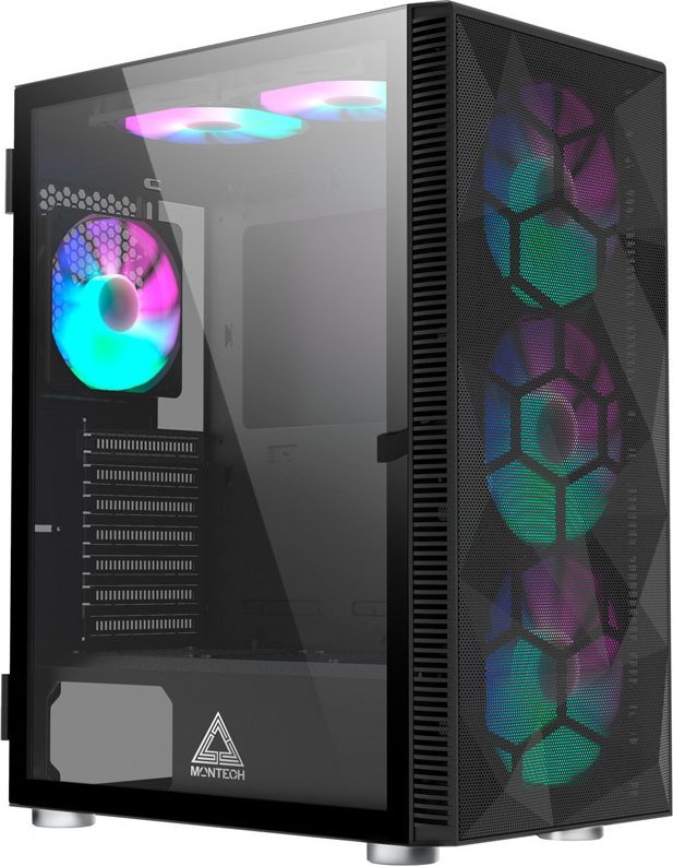 Obudowa Montech X3 Mesh TG RGB czarna