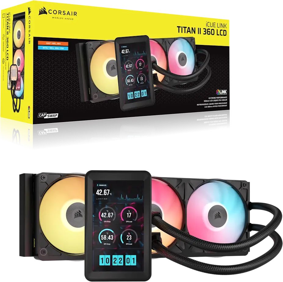 Chłodzenie wodne Corsair ICUE LINK TITAN II 360 RX LCD AiO - Black (840440424758)