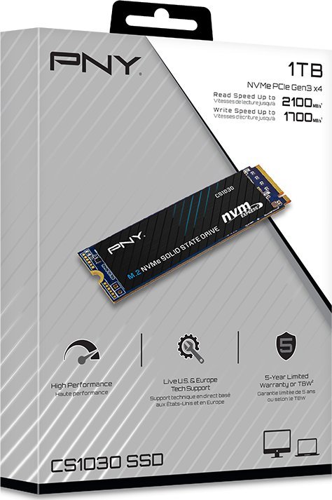 Dysk SSD PNY CS1030 1TB M.2 2280 PCI-E x4 Gen3 NVMe (M280CS1030-1TB-RB)