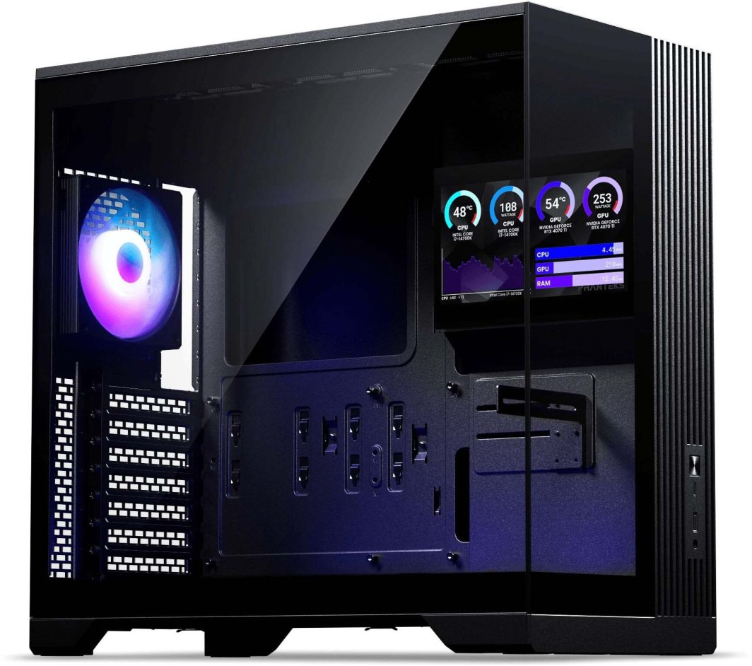 Obudowa Phanteks XT V5 LCD Obudowa PC, Midi Tower, ATX, 7-calowy wyświetlacz LCD, Tempered Glass - czarny (PH-XT525VL_DBK01)