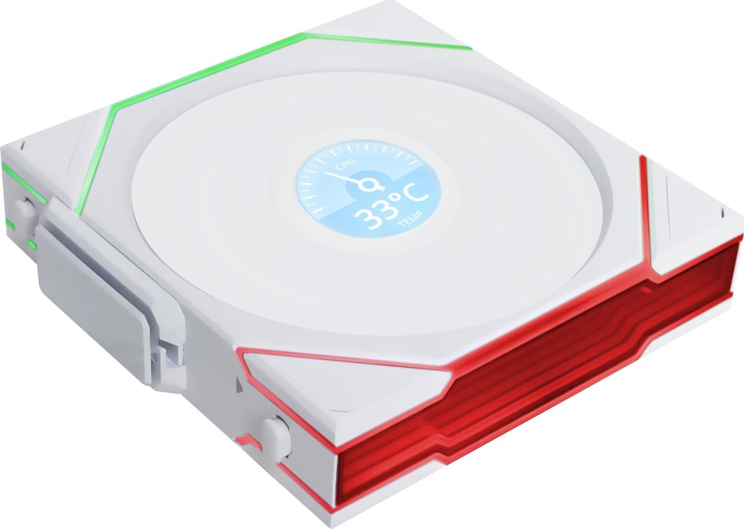 Wentylator Lian Li UNI FAN TL Wireless LCD 120 Reverse Blade biały (12RTLLCD1W1W)