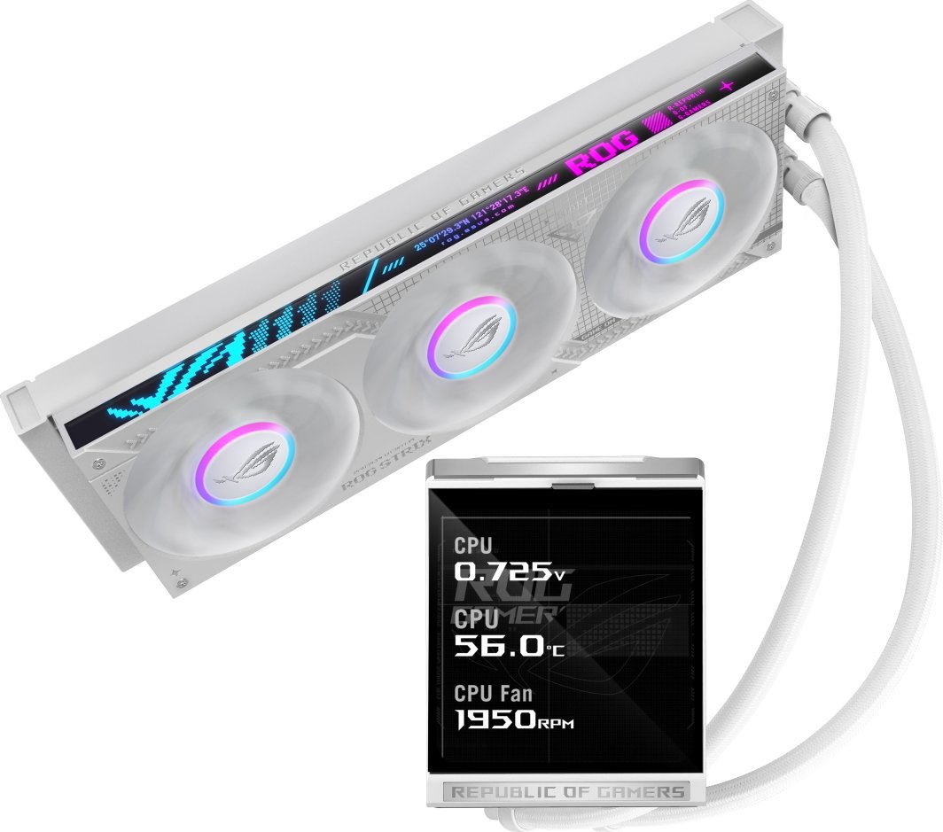 Chłodzenie wodne Asus ROG STRIX LC IV 360 ARGB LCD Biały (90RC01M2-B0EAY0)