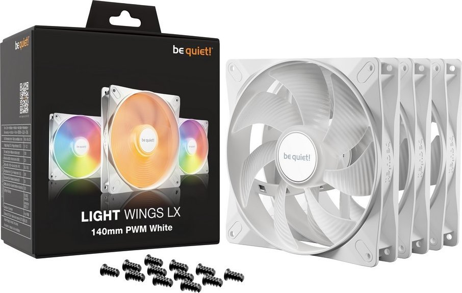 Wentylator be quiet! Light Wings LX 140mm PWM Biały 3-pack (BL128)