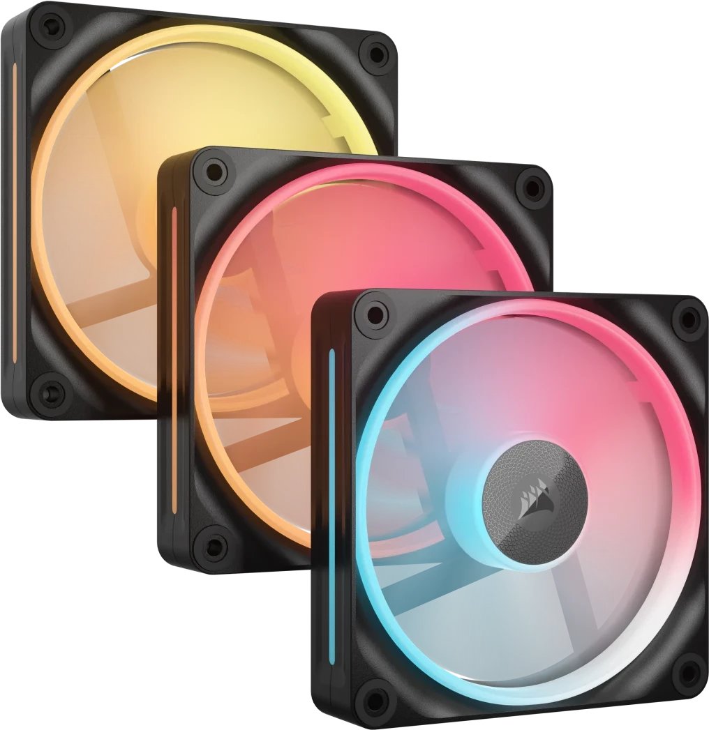 Wentylator Corsair iCUE LINK LX120-R RGB PWM 3-pack + Hub czarny (CO-9051050-WW)