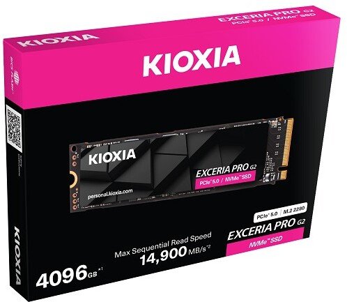 Dysk SSD Kioxia Exceria Pro G2 1TB M.2 2280 PCI-E x4 Gen5 NVMe (LVE10Z1T02G8)