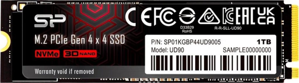 Dysk SSD Silicon Power UD90 1TB M.2 2280 PCI-E x4 Gen4 NVMe (SP01KGBP44UD9005 )