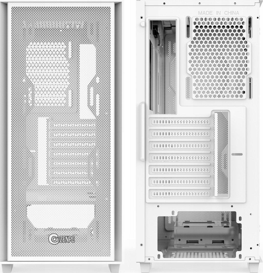 Obudowa Zenpc Z1 Mesh Glass 4x P12 PWM PST ARGB Biały (ZEN.MHA.01.WH.4A)