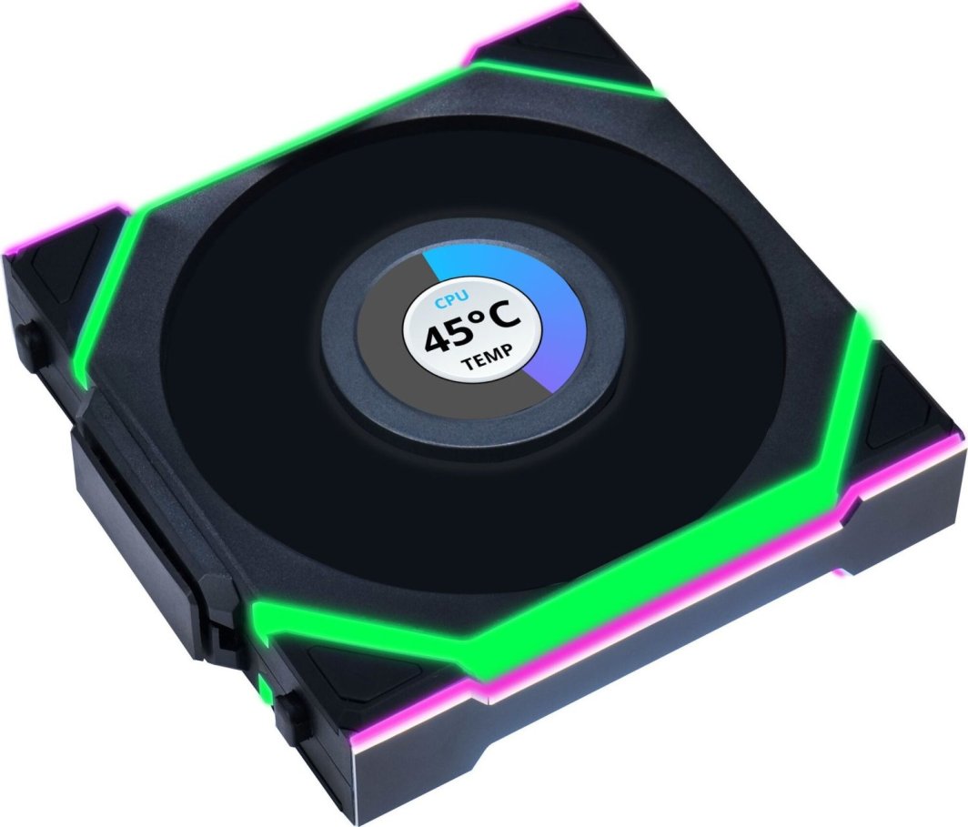 Wentylator Lian Li UNI FAN SL Wireless LCD 120 Reverse Blade czarny (12RSLLCD1W1B)