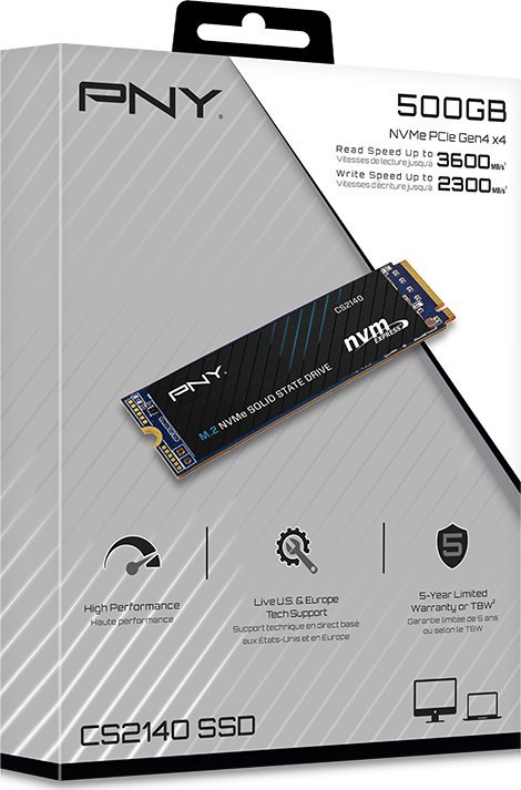 Dysk SSD PNY CS2140 500GB M.2 2280 PCI-E x4 Gen4 NVMe (M280CS2140-500-RB)