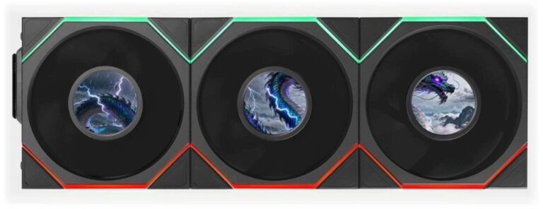 Wentylator Lian Li Wentylatory Uni Fan TL LCD Flex Wireless ARGB PWM (zestaw 3 szt. 120mm Black (G9F.12TLLCD1F3B.00)