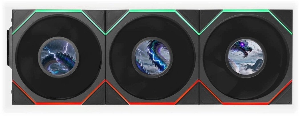 Wentylator Lian Li Wentylatory Uni Fan TL LCD Flex Wireless ARGB PWM (zestaw 3 szt. 120mm Black (G9F.12TLLCD1F3B.00)