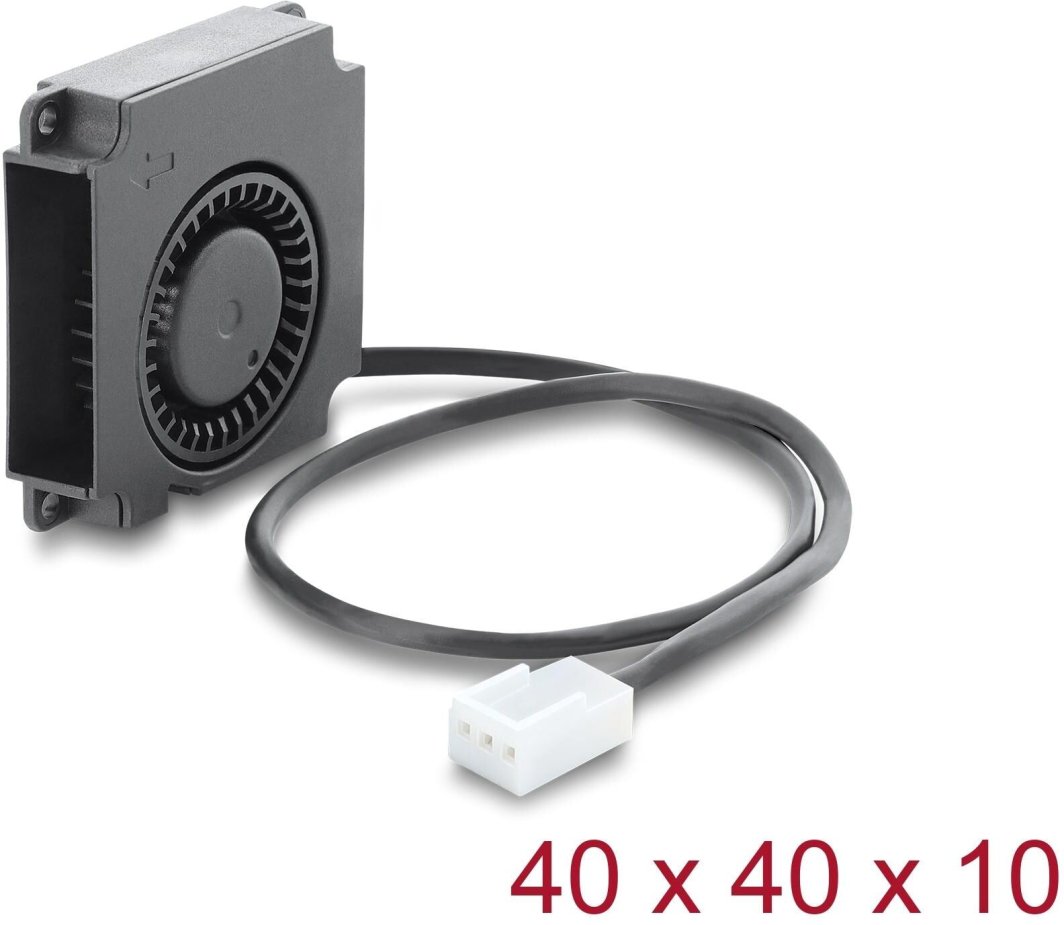 Wentylator Delock Promieniowy / wentylator dmuchawy 12 V DC 40 x 40 x 10 mm z 3-pinowym złączem wentylatora, czarny (67488)