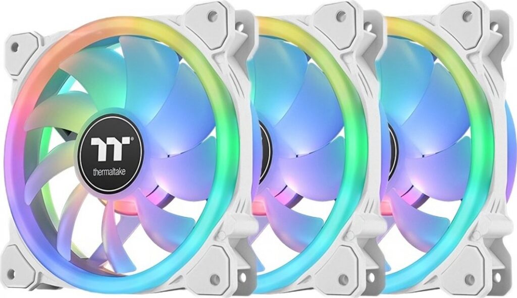 Wentylator Thermaltake SWAFAN 12 RGB Snow 3-pack + Hub (CL-F145-PL12SW-A)