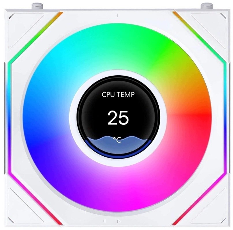 Wentylator Lian Li Uni Fan SL-INF Flex LCD Wireless ARGB PWM (zestaw 3 szt. z kontrolerem) Reverse Blade 120mm Biały (G9F.12RSLIND1F3W.00)