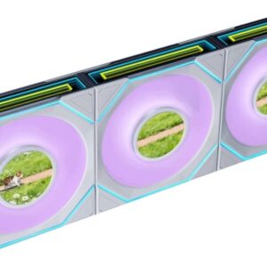 Wentylator Lian Li Uni Fan SL-INF Flex LCD Wireless ARGB PWM (zestaw 3 szt. z kontrolerem) Reverse Blade 120mm Biały (G9F.12RSLIND1F3W.00)
