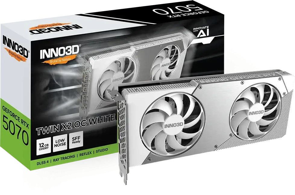 Inno3D GeForce RTX 5070 Twin X2 OC White 12GB GDDR7 DLSS4 (N50702-12D7X-195064W)