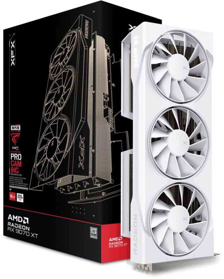 XFX Swift Radeon RX 9070 XT White Triple Fan Gaming 16GB GDDR6 (RX-97TSWF3W9)