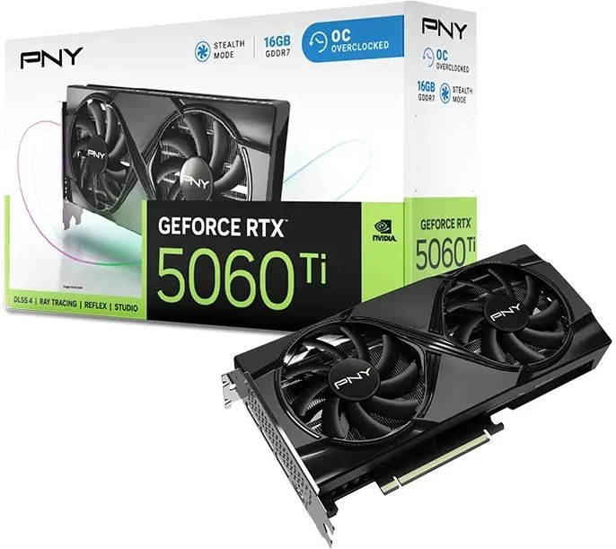 PNY GeForce RTX 5060 Ti Overclocked Dual Fan 16GB GDDR7 DLSS4 (VCG5060T16DFXPB1-O)