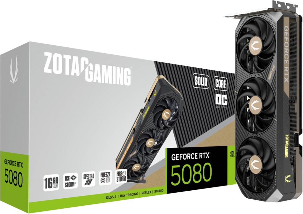 Zotac Gaming GeForce RTX 5080 Solid CORE OC 16GB GDDR7 DLSS4 (ZT-B50800J2-10P)