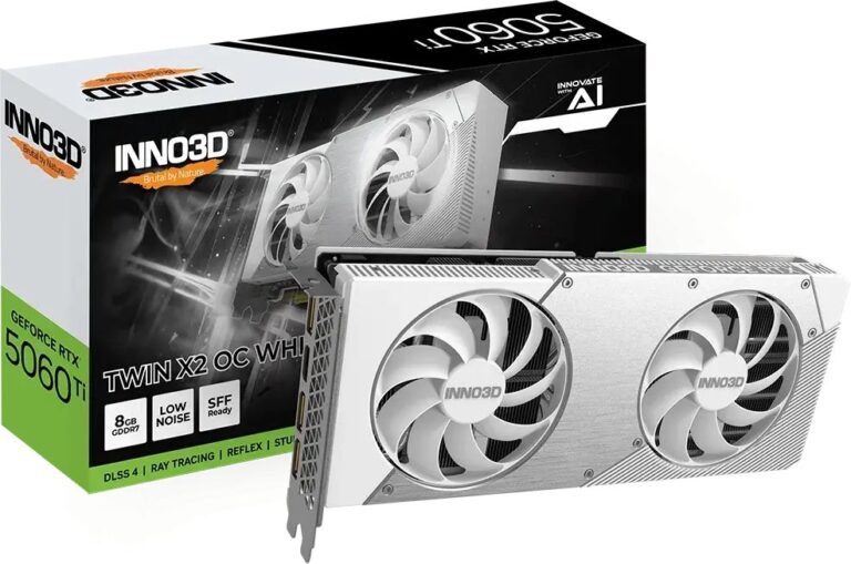 Inno3D GeForce RTX 5060 Ti Twin X2 OC White 8GB GDDR7 DLSS4 (N506T2-08D7X-193075W)