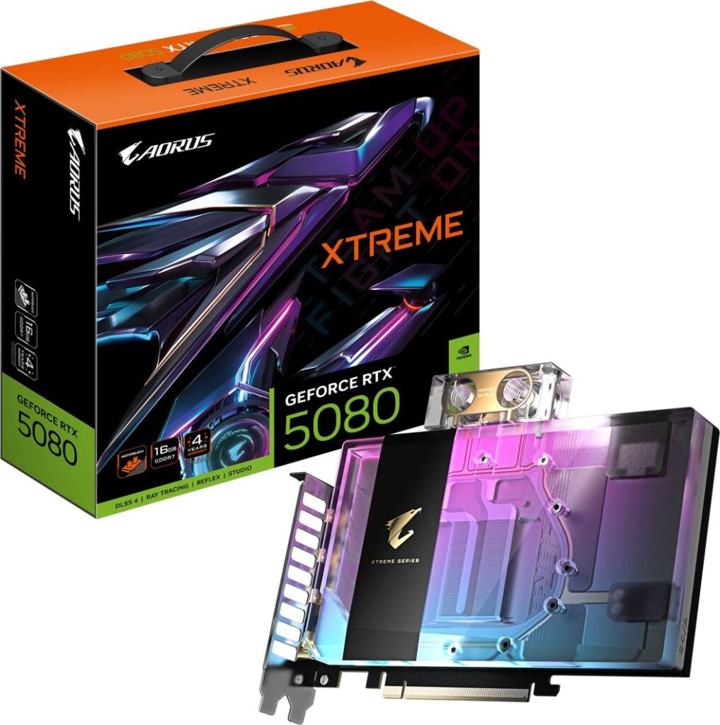 Gigabyte AORUS GeForce RTX 5080 Xtreme Waterforce WB 16GB GDDR7 DLSS4 (GV-N5080AORUSX WB-16GD)