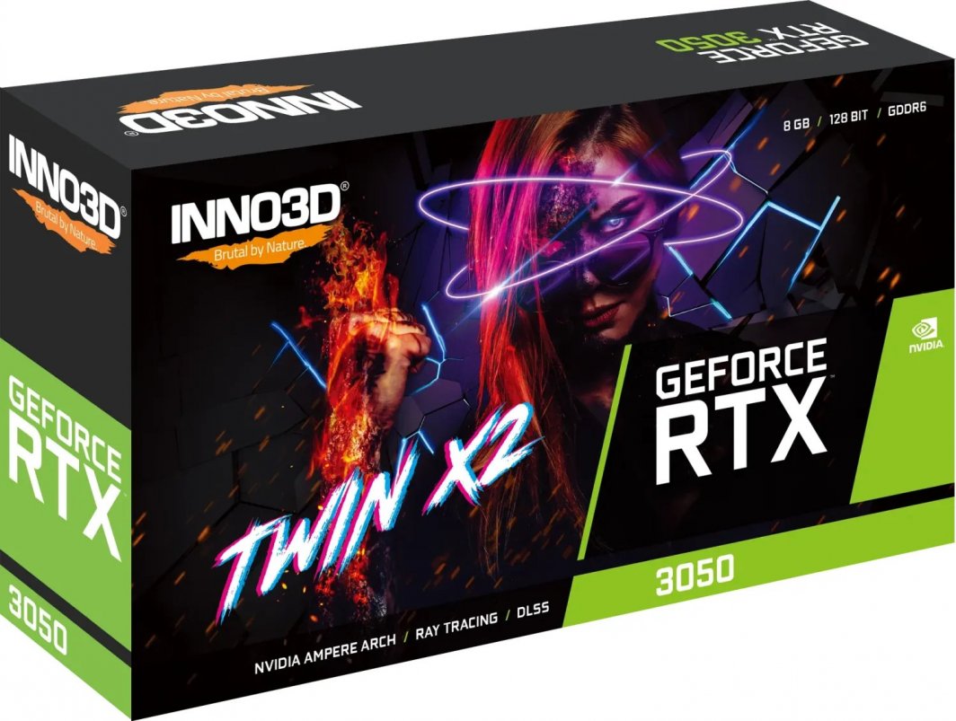 Inno3D GeForce RTX 3050 Twin X2 8GB GDDR6 (N30502-08D6-1711VA41)