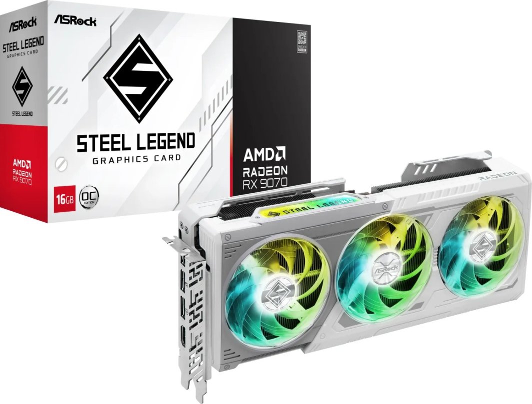 ASRock Radeon RX 9070 Steel Legend 16GB GDDR6 (RX9070 SL 16GO)