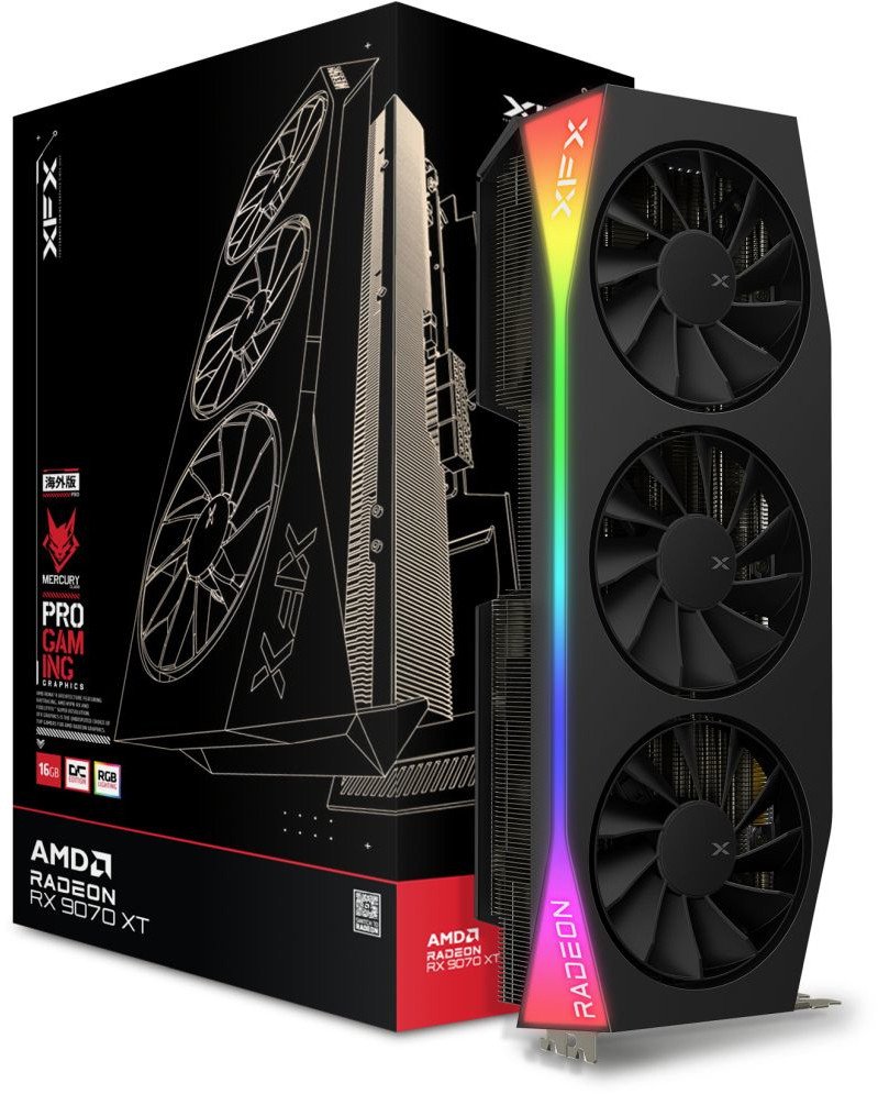 XFX Mercury Radeon RX 9070 XT OC Gaming RGB 16GB GDDR6 (RX-97TRGBBB9)