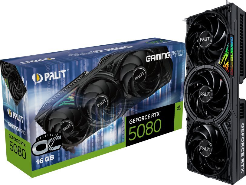 Palit GeForce RTX 5080 GamingPro OC 16GB GDDR7 DLSS4 (NE75080S19T2-GB2031A)
