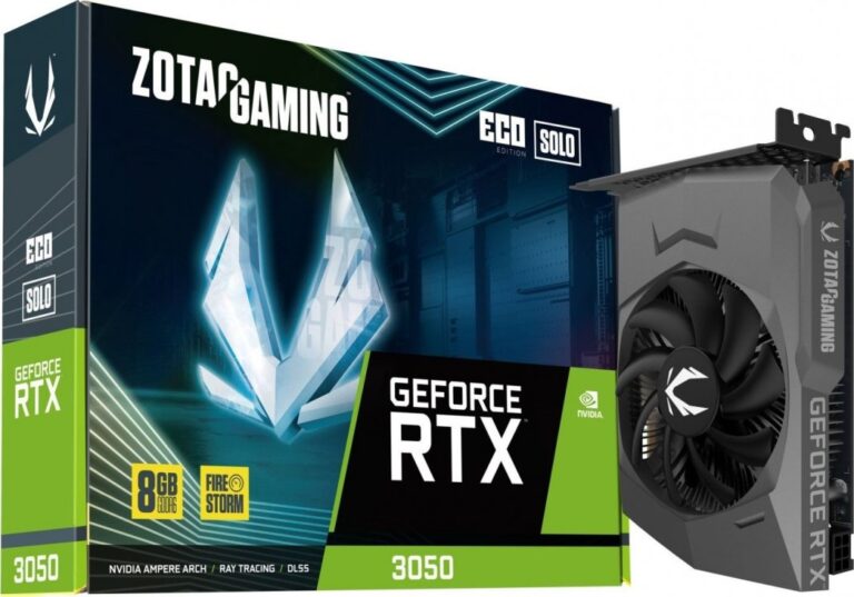 Zotac Gaming GeForce RTX 3050 Eco* Solo 8GB GDDR6 (ZT-A30500R-10L)