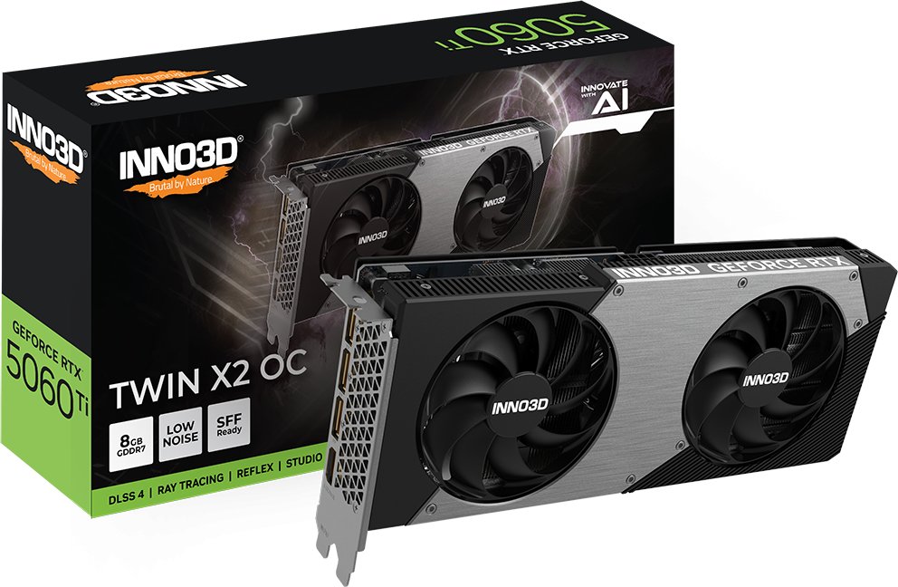 Inno3D GeForce RTX 5060 Ti Twin X2 OC 8GB GDDR7 DLSS4 (N506T2-08D7X-193075N)