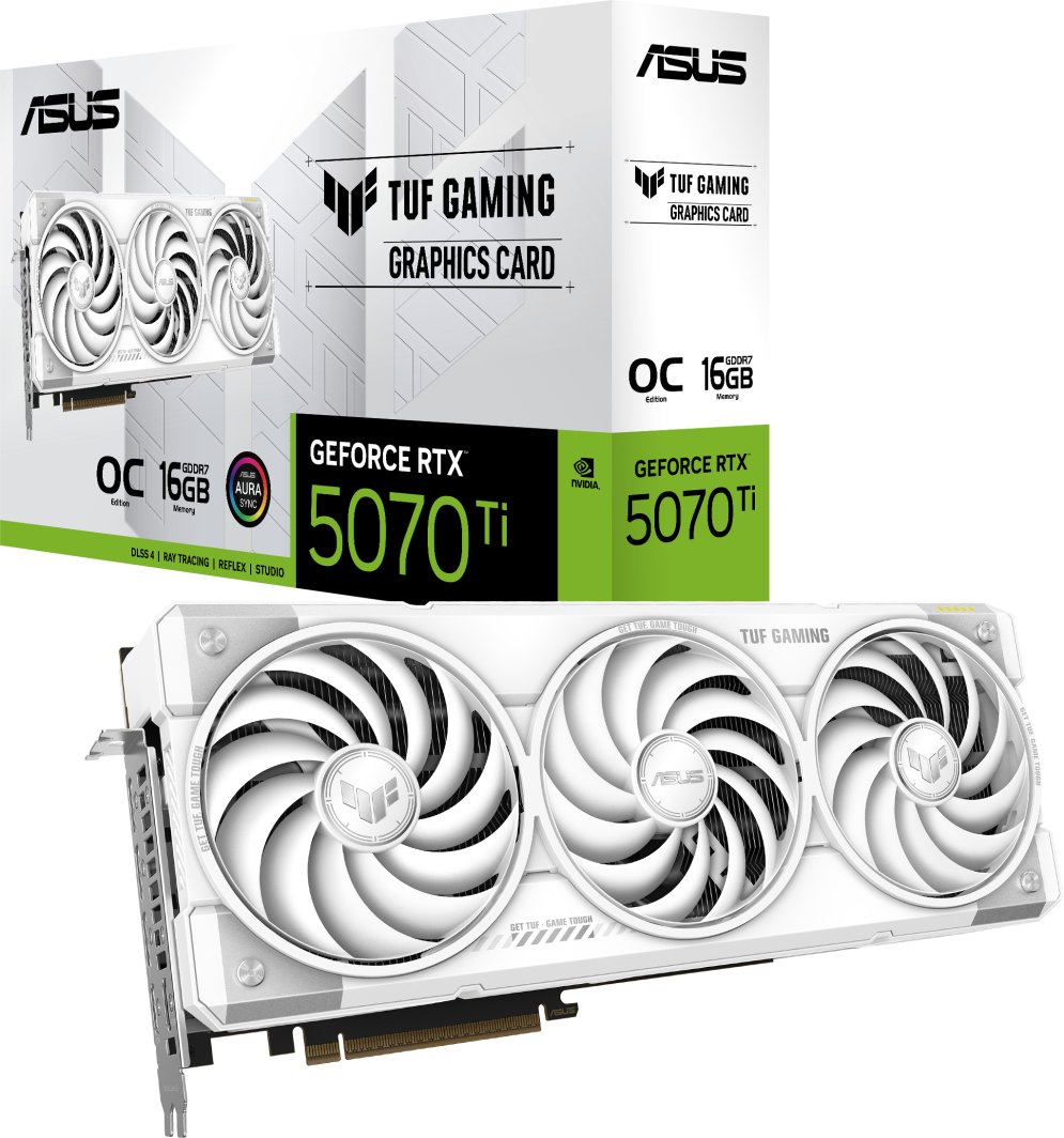 Asus TUF Gaming GeForce RTX 5070 Ti OC White 16GB GDDR7 DLSS4 (TUF-RTX5070TI-O16G-WHITE-GAMING)