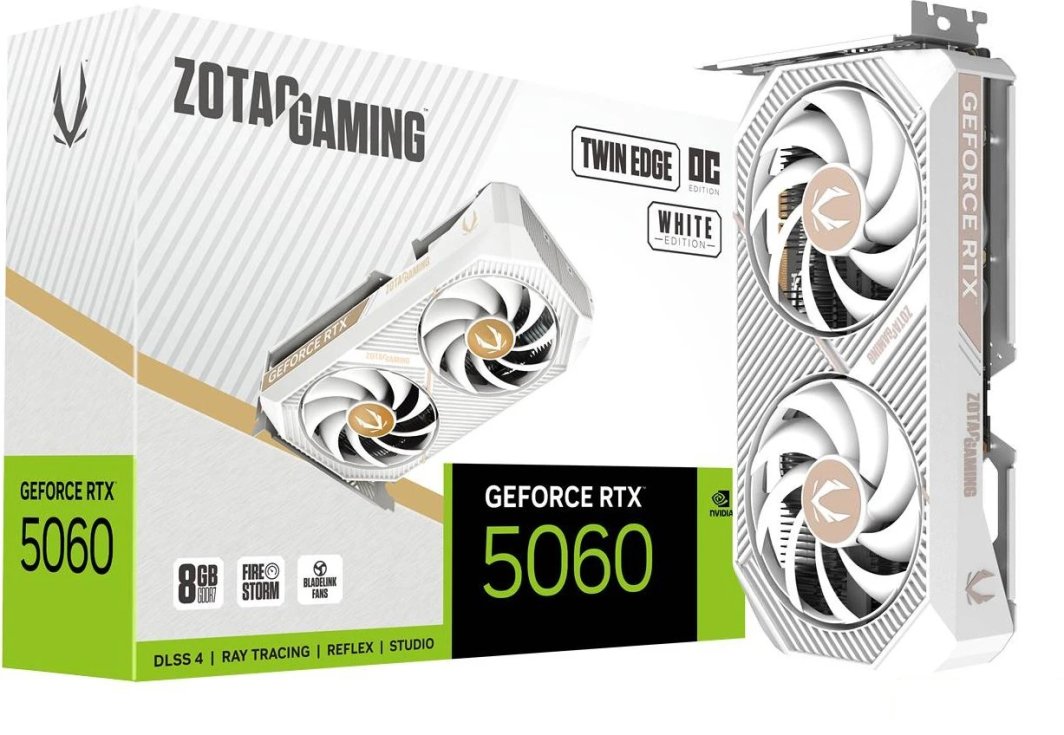 Zotac Gaming GeForce RTX 5060 Twin Edge OC White 8GB GDDR7 DLSS4 (ZT-B50600Q-10M)