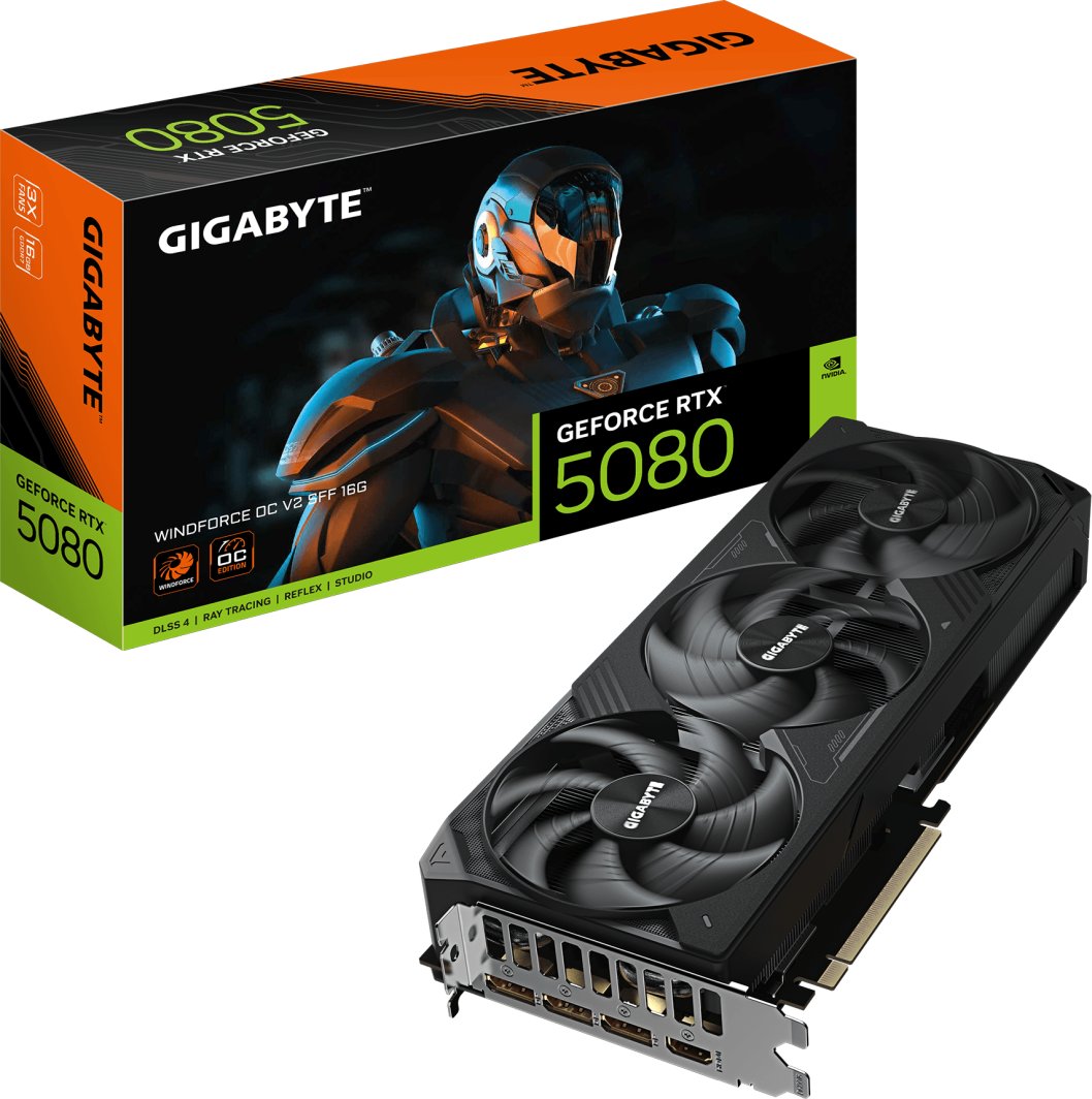 Gigabyte GeForce RTX 5080 Windforce OC V2 SFF 16GB GDDR7 DLSS4 (GV-N5080WF3OCV2-16GD)