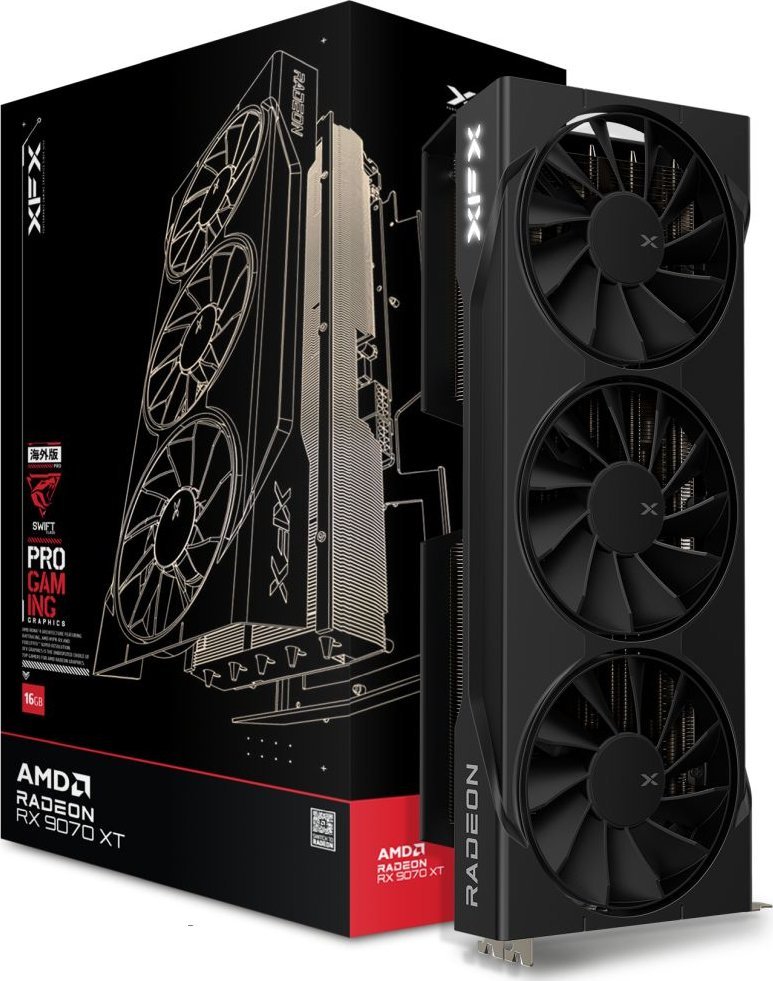XFX Swift Radeon RX 9070 XT Triple Fan Gaming 16GB GDDR6 (RX-97TSWF3B9)